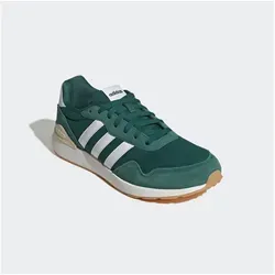 adidas Herren Run 60s 4.0 Shoes - Stilvolle Laufschuhe in Collegiate Green - Laufschuhe mit regulärer Passform, Obermaterial aus Textil und Leder für optimalen Komfort und eine langlebige Gummiaußensohle.