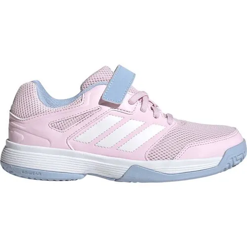 ADIDAS Kinder Volleyballschuhe Speedcourt Indoor - Laufschuhe für Kinder mit griffiger Gummiaußensohle und belüftetem Obermaterial aus Mesh für optimalen Halt und Komfort während des Spiels.
