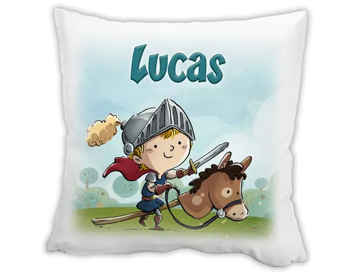 Kissen mit Name Ritter Geschenk Kinder Kuschelkissen Kinderzimmerdeko Kita 40x40