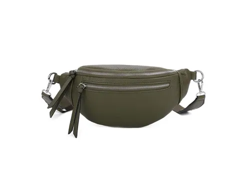 ITALYSHOP24 Bauchtasche Damen CrossBody Bag Gürteltasche Hüfttasche Leder, Schultertasche, CrossOver, Umhängetasche, Handytasche