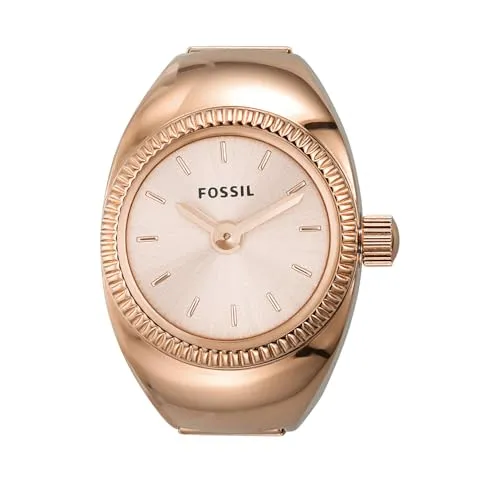 FOSSIL Damen Analog Quarz Uhr ES5247 - Elegante Armbanduhr mit roségoldfarbenem Zifferblatt und Edelstahlarmband, wasserdicht bis 50 m – ideal für den Alltag und besondere Anlässe.