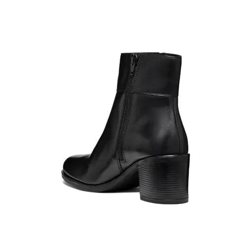 Geox Damen D New ASHEEL C Ankle Boot, Black, 39 EU - Wanderschuhe mit bequemem Blockabsatz und elegantem Zierelement, ideal für Stadtbummel und Freizeitaktivitäten.