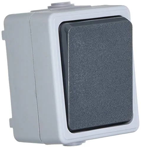Schellenberg Innentaster für Garagentorantriebe, Aufputz, grau (60060) - Garagenöffner mit zusätzlichem Innentaster für komfortable Bedienung von innen, einfaches Öffnen und Schließen Ihres Garagentors auf Knopfdruck.