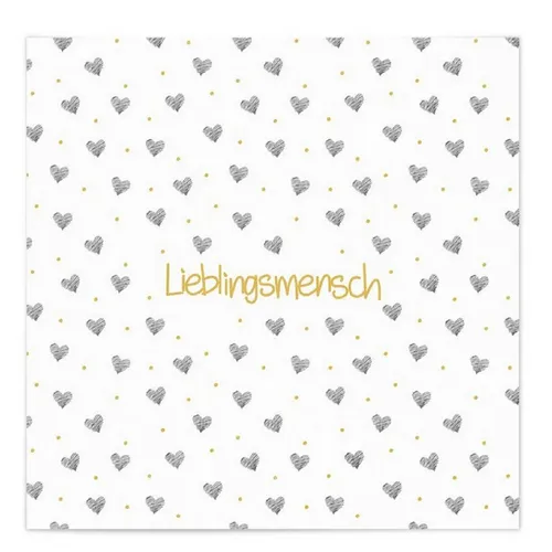 MEA LIVING Papierserviette MEA LIVING Servietten 20 Stück 33x33cm LIEBLINGSMENSCH Spruch Herz, (20 Servietten)