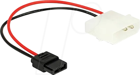 DELOCK 85638 - Stromkabel Molex 4 Pin Stecker zu Slim SATA 6 Pin Buchse 15 cm