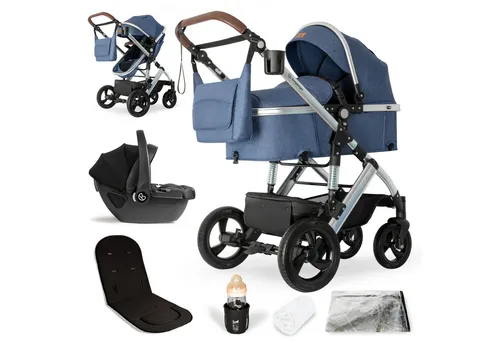 bergsteiger Kombi-Kinderwagen Nizza 3 in 1 - Vielseitiger Kinderwagen mit Auto-Babyschale und optionaler Isofix Station, ideal für Eltern, die Flexibilität und Sicherheit schätzen.