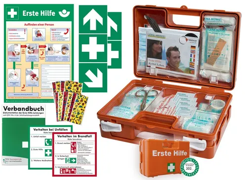 WM-Teamsport Erste-Hilfe-Koffer KITA nach DIN/EN 13157 - 1. Hilfe Koffer für KITA, optimal ausgestattet nach DIN 13157 mit praktischem Prüfplakett, ideal für Unternehmen und öffentliche Einrichtungen – Sicherheit für alle Fälle!
