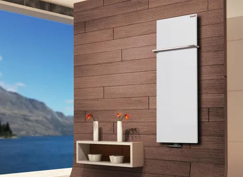 Szagato Badheizkörper Design Mirror Steel 2 - Hochwertiger Designheizkörper - Heizkörper aus pulverbeschichtetem Stahl, 799 Watt, mit Handtuchhalter und 5 Jahren Garantie. Made in Germany, bietet edles Design und schnelle Erwärmung für Ihr Badezimmer.