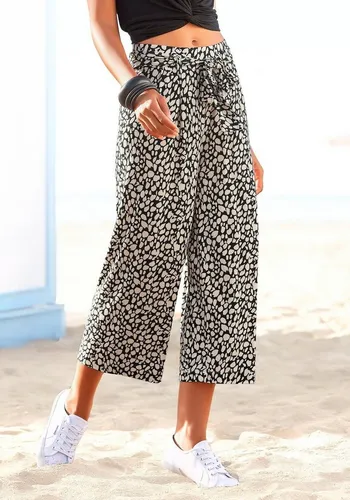 LASCANA Culotte (mit Bindegürtel) und Alloverdruck, 7/8-Länge, elastischer Bund, leichte Sommerhose