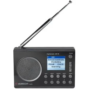 Albrecht DR 70 Kofferradio DAB+ - Tragbares Radio mit Taschenlampe, kompakt und ideal für unterwegs