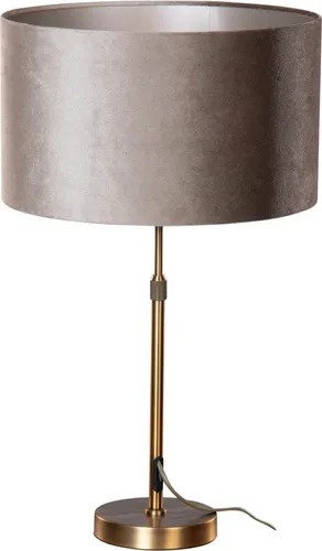 QAZQA Moderne Tischleuchte Parte - Elegante Lampe in Bronze mit Samt-Schirm 35cm - Die stilvolle Tischleuchte Parte vereint Eleganz und Funktionalität. Ideal für Wohnzimmer und Schlafzimmer, schafft sie eine warme Atmosphäre und setzt dekorative Akzente. Perfekt für LED-Leuchtmittel geeignet.