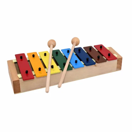 Voggenreiter 1190 - Mein erstes Glockenspiel - Kinderinstrumente mit 8 hochwertigen Klangplatten, Resonanzboden für klaren Ton und integrierte Schlägelhalterung – ideal für kleine Musiker ab 3 Jahren!