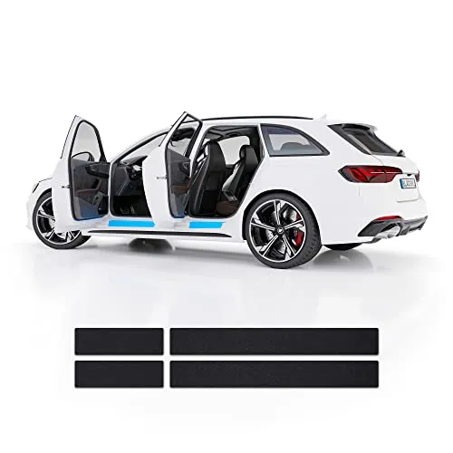 Blackshell® Basic Einstiegsleisten Schutz kompatibel mit Audi A4 Avant | Typ B9 | Bj. 2019-2024 (Facelift) Matt Schwarz - passgenaue Lackschutzfolie inkl. Profi Rakel