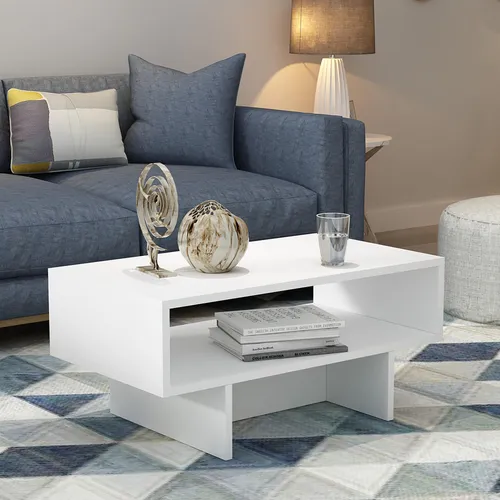 [en.casa] Couchtisch Mjölby – Stilvoller Beistelltisch in Weiß