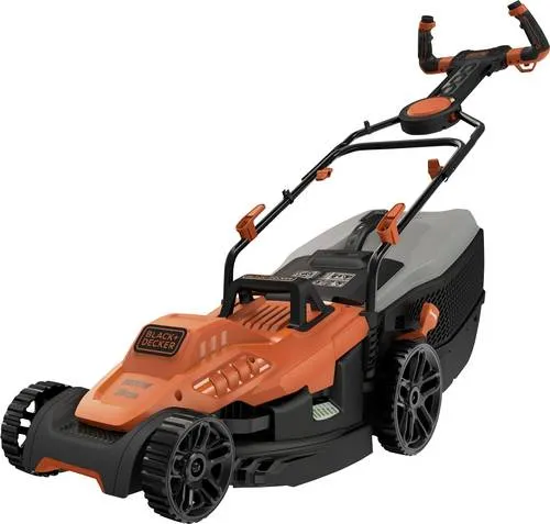 Rasenmäher BEMW471ES-QS, 38cm orange/schwarz - Werkzeug für effizientes Rasenmähen, 1.600 Watt Leistung und 4-stufige Schnitthöhenverstellung für perfekte Ergebnisse auf bis zu 600 m².