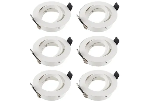 SEBSON Einbaurahmen Alu schwenkbar mit GU10 Fassung - Eleganter Einbaurahmen für Deckenmontage mit 40° Schwenkbereich, ideal für flexible Lichtgestaltung. Inklusive 6 GU10 Fassungen, perfekt für modernes Wohndesign.