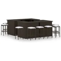 vidaXL 16-tlg. Gartenbar-Set mit Kissen - Elegantes Gartenmöbel-Set aus wetterbeständigem Poly Rattan, ideal für Garten, Balkon oder Terrasse. Bequeme, abnehmbare Kissen und robuster Stahlrahmen sorgen für Langlebigkeit und Komfort.