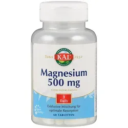 Magnesium 500 mg Tabletten 60 St - Hochdosierte Mineralstoffversorgung - Arzneimittel zur Unterstützung von Muskelfunktion und Energiegewinnung, ideal für aktive Menschen und Sportler.