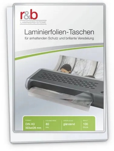 r&b Laminiersysteme Laminierfolie r&b Laminierfolien A1 bis A7, 50-350mic, glänzend, Kompatibel, glänzend, stabil, schützend, professionell, vielseitig