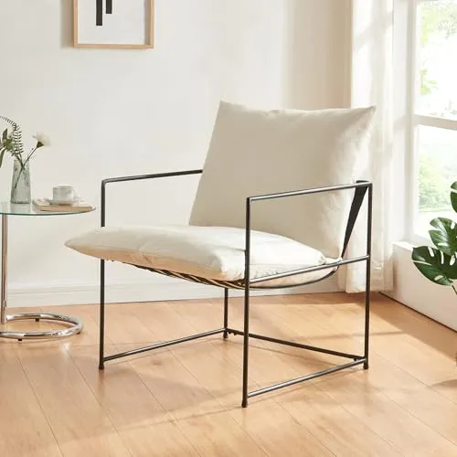 [en.casa] Sessel Utsjoki - Bequemer Loungesessel mit Metallgestell - Lounge- & Cocktailsessel mit abnehmbarem, maschinenwaschbarem Bezug und robustem Metallgestell, ideal für entspannte Stunden und vielseitig einsetzbar in jedem Wohnraum.