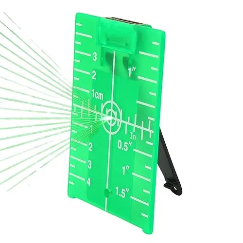 Laser-Level-Zielplatte Doppelskala Kreuzlinien-Laser-Level-Messgerät, faltbare magnetische Boden-Laser-Zielkartenplatte(Grün)