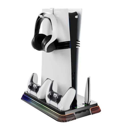 Multifunktionale Cooling Base für Sony PlayStation 5 / Pro / Slim - Ladegeräte & Dockingstationen – Praktische Kühlbasis mit Dual Controller Dock, sorgt für optimale Kühlung und Ordnung beim Gaming.