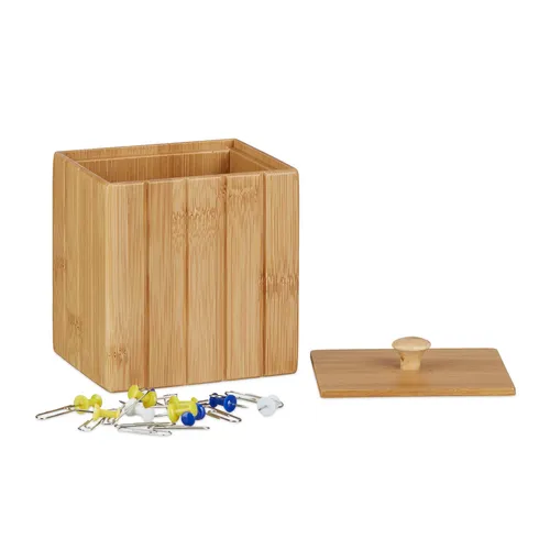 Aufbewahrungsbox mit deckel Ordnungsbox Bambus Holzvorratsdose 2er Set robust