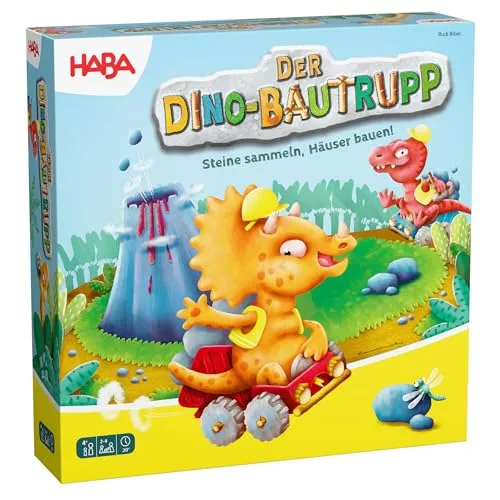HABA Kinderspiel Der Dino-Bautrupp – Aktionsspiel für kleine Baumeister