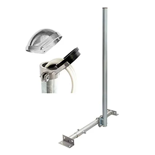 Premium X Basic X120-48 SAT TV Teleskop-Dachsparrenhalter - Halterungen für Satellitenschüsseln, ideal für die sichere Montage von SAT-Antennen mit stufenlos verstellbarem Sparrenabstand und Aluminium-Mastkappe für bis zu 16 Kabel.