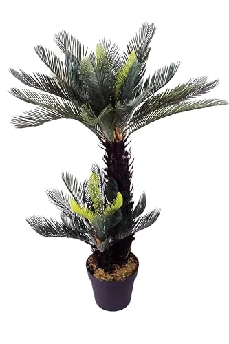 Künstliche Cycas Palme 100 cm - Blumen & künstliche Pflanzen, dekorative Kunstpflanze mit 41 Palmenwedeln, ideal für ein grünes Ambiente ohne Pflegeaufwand.