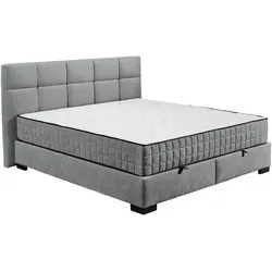Mid.you Boxbett Anthrazit 180x200 cm - Stylishes Boxbett mit Bettkasten und gepolstertem Kopfteil, inklusive 9-Zonen Federkernmatratze in H3+H4 für optimalen Schlafkomfort.