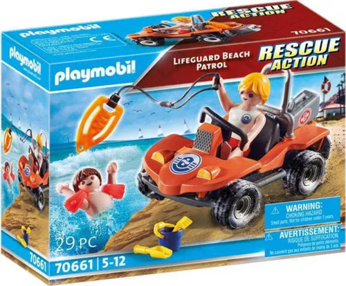 PLAYMOBIL Rescue Action Lifeguard Beach Patrol, Spielzeugfigurenset, 5 Jahr(e), 29 Stück(e)