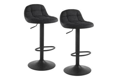 Woltu Barhocker 2er Set, höhenverstellbar & 360° drehbar aus Samt - Elegante Barhocker mit ergonomischer Rückenlehne und Fußstütze, ideal für Bar, Bistro oder Küche. Robustes Metallgestell und stabiler Sockel sorgen für Langlebigkeit und Sicherheit.