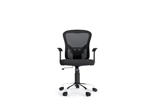 loft24 Schreibtischstuhl Tampa – Drehstuhl mit Armlehne, höhenverstellbar 47-57 cm - Stylischer Bürostuhl mit modisch geschwungener Rückenlehne und atmungsaktiver Netzrückenlehne für hohen Sitzkomfort im Home Office.