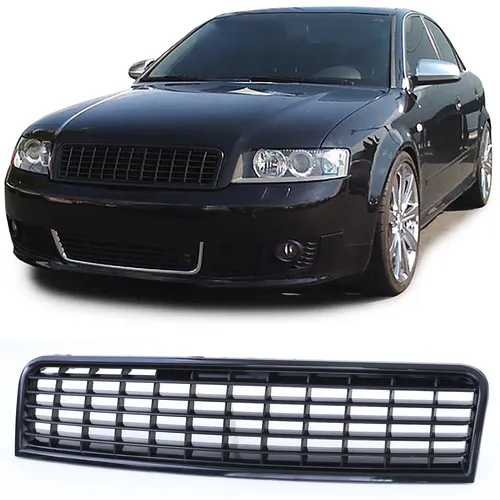 Kühlergrill für Audi A4 B6 8E Limousine Avant 00-04 – Schwarz ohne Emblem - Front- & Kühlergrills, hochwertiger Kühlergrill für einen sportlichen Look, ideal für Audi-Fans und Tuning-Enthusiasten.
