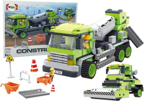 Großes Ziegelstein-Set Betonwalze 369 Teile Bau