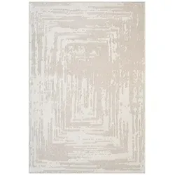 carpet city Kurzflor-Teppich Beige 160x230 cm - Moderner Kurzflor-Teppich mit stilvollem Grafikmuster, pflegeleicht und ideal für Fußbodenheizung. Verleiht jedem Raum ein zeitgemäßes Flair und ist strapazierfähig für vielseitigen Einsatz.