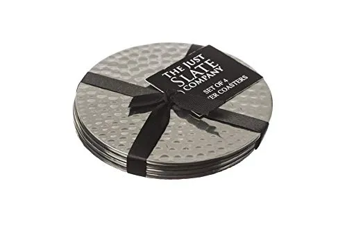 Glasuntersetzer & Bierdeckel Silber von The Just Slate Company