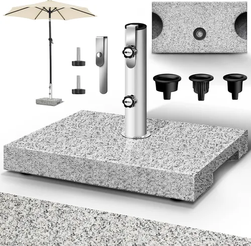 tillvex® Granit Sonnenschirmständer 27 kg mit Transportgriff