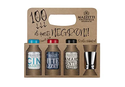 Mazzetti d´Altavilla Negroni Set 3 x 100 ml + Barmaß 32,33% Vol.
