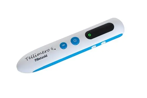 Tellimero Lernspielzeug EDU Lernstift mit Selbstkontrolle - Vielseitiger Lern- und Vorlesestift für selbstständiges Lernen. Mit 200 frei besprechbaren Stickern und integrierter Selbstkontrolle fördert er Sprachförderung und Mathematik in einem sicheren Rahmen.
