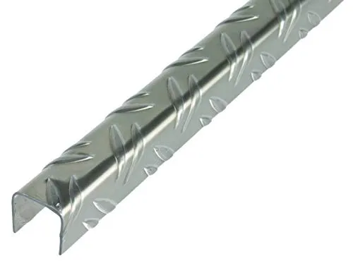 Alberts 468880 U-Profil | Riffel-Prägung | Aluminium, blank | 1000 x 23,5 x 23,5 mm
