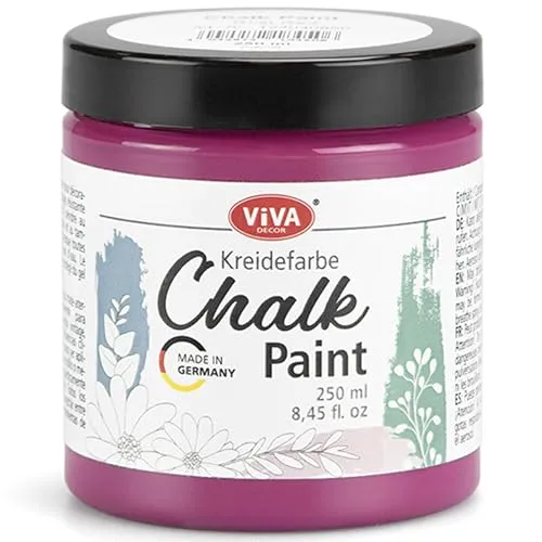 Viva Decor Chalk-Paint - Purple Night - Lila 250ml - Kreidefarbe für Möbel, Wand und Deko, Mattes Finish, Hochpigmentiert, Ideal für Shabby Chic & Vintage Look für Holz & Oberflächen