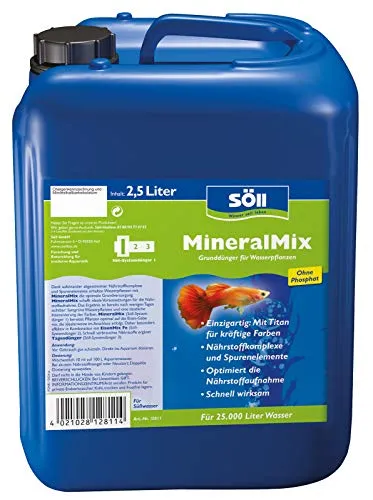 Söll MineralMix 2,5 l - phosphatfreier Grunddünger für Wasserpflanzen, optimale Nährstoffversorgung für gesundes Wachstum im Aquarium