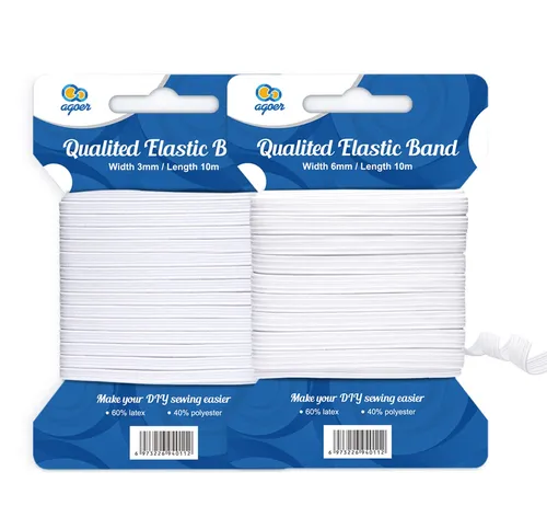 Breites Gummiband Rund 3mm 6mm 20 Meter Elastische Gummilitze Gummiband Weiß ...