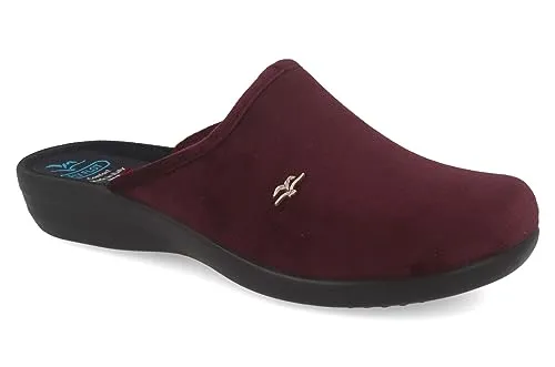 Fly Flot Damen Pantoffel - Violett, Größe 41 EU - Bequeme Hausschuhe mit samtig weicher Haptik und kleinem Keilabsatz für optimalen Tragekomfort. Ideal für entspannte Stunden zu Hause!
