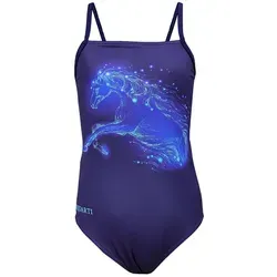 Aquarti Badeanzug Aquarti Mädchen Badeanzug mit Spaghettiträgern Streifen blau 140