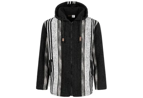 KUNST UND MAGIE Kapuzennickijacke Kapuzenjacke Kapu Hoodie mit Kapuze Goa Hippie Jacke Nepal Fair