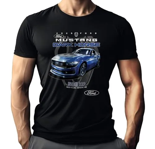 Herren T-Shirt für US-Car Ford Mustang Dark Horse Fahrer und Fans - Original Ford Lizenz