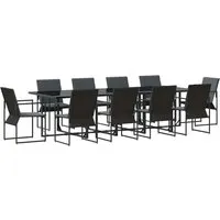 vidaXL 15-tlg. Garten-Essgruppe mit Kissen - Gartenmöbel-Set für 10 Personen, wetterfest und ideal für Terrassen und Balkone. Robuster Stahlrahmen mit elegantem Design für unvergessliche Mahlzeiten im Freien.